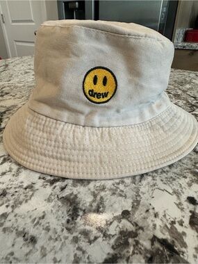 Drew House Beige Smiley Reversible Bucket Hat